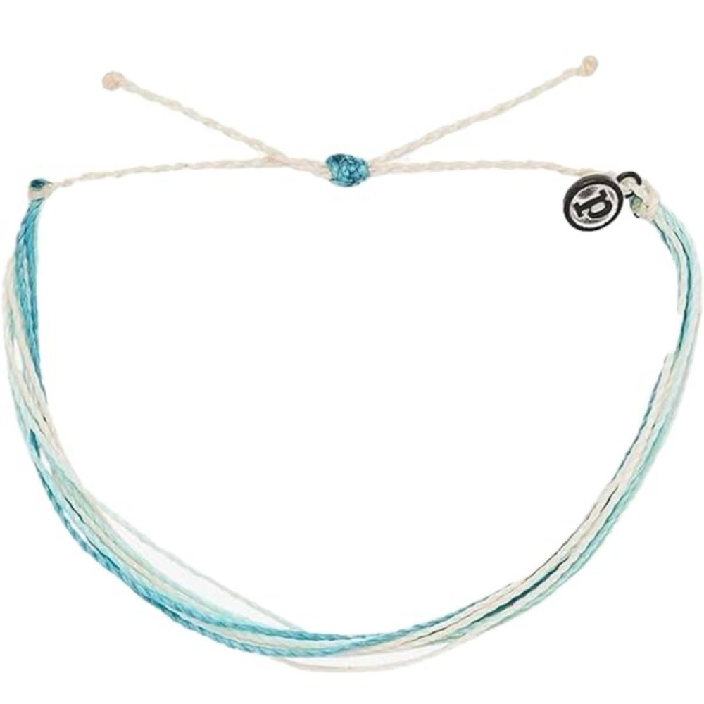 Pura Vida Light Blue & White String Bracelet